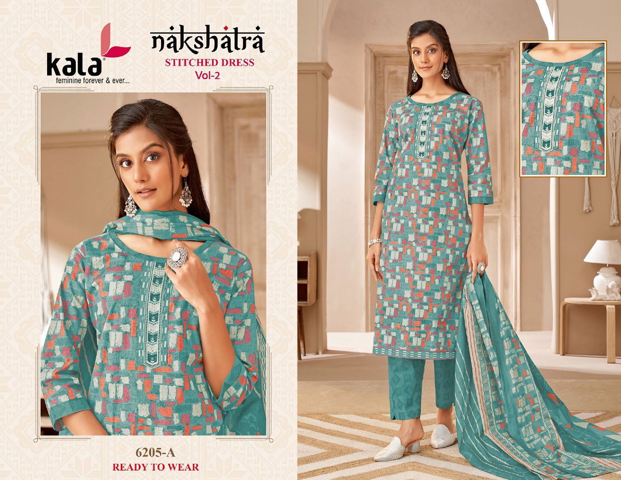 Nakshatra Vol 2 By Kala Printed Cotton Kurti With Bottom Dupatta Wholesalers In Delhi
